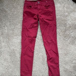 American Eagle Red Skinny Jeggings